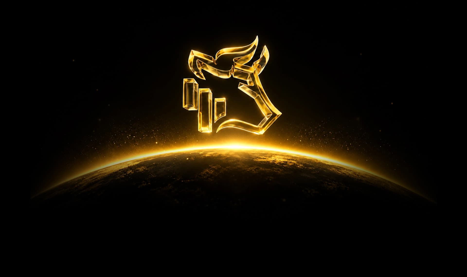 Combat bull emblem above a planet